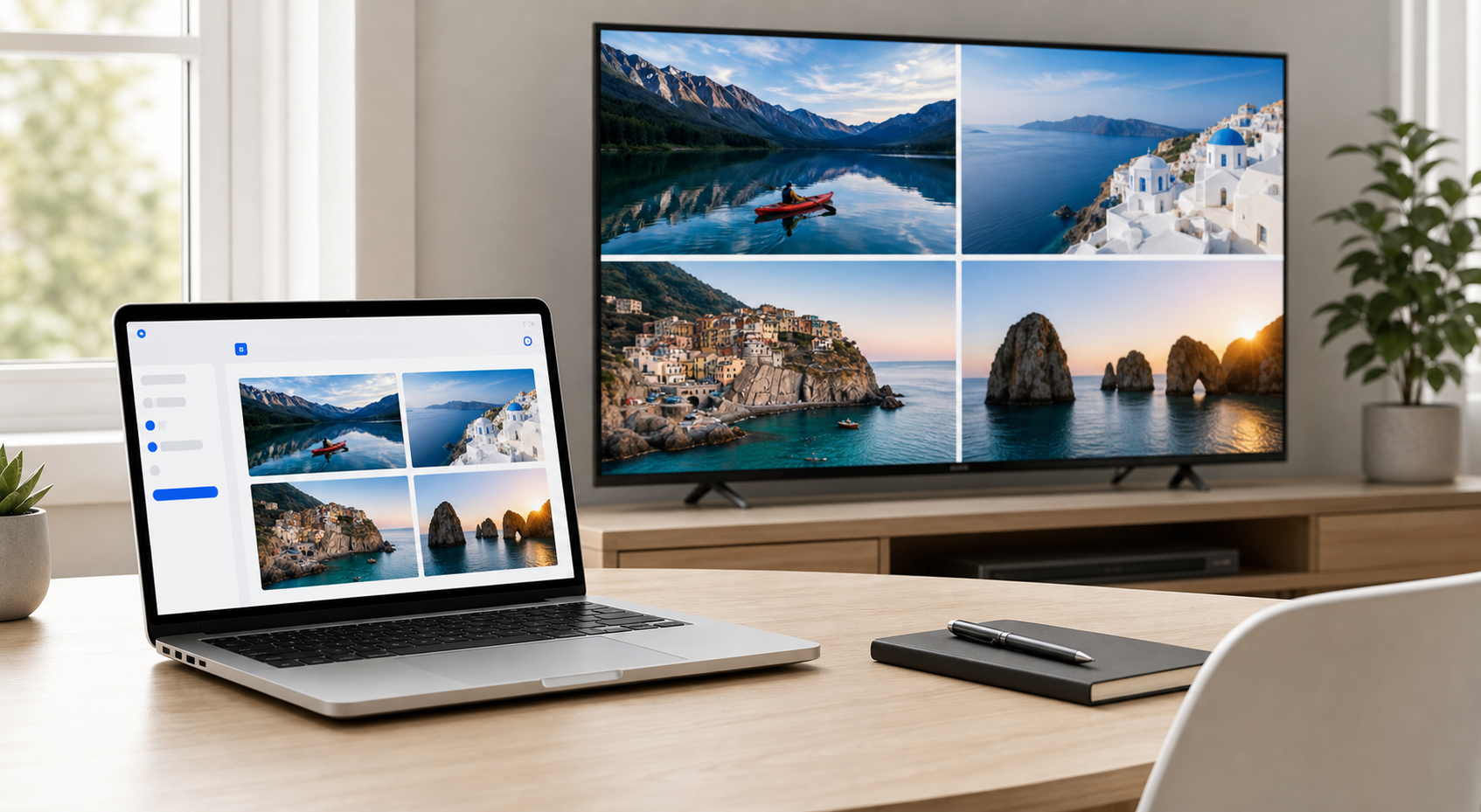 Mac 电脑将多张图片投到真实电视